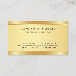 Creative Faux Gold Modern Simple Design Elegant Business Card