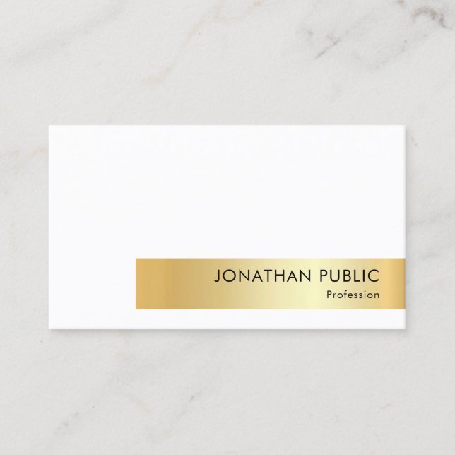 Creative Faux Gold Personalised Modern Elegant Business Card (Front)