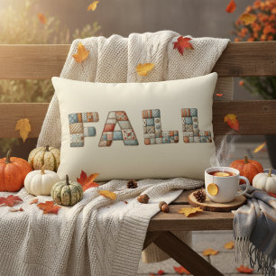 Creative Faux Patchwork Alphabet Art Decorative Cushion