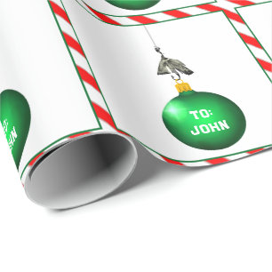Creative Fishing Christmas Holiday Gift Wrapping Paper