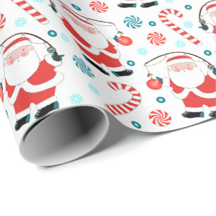 Creative Fishing Christmas Holiday Wrapping Paper