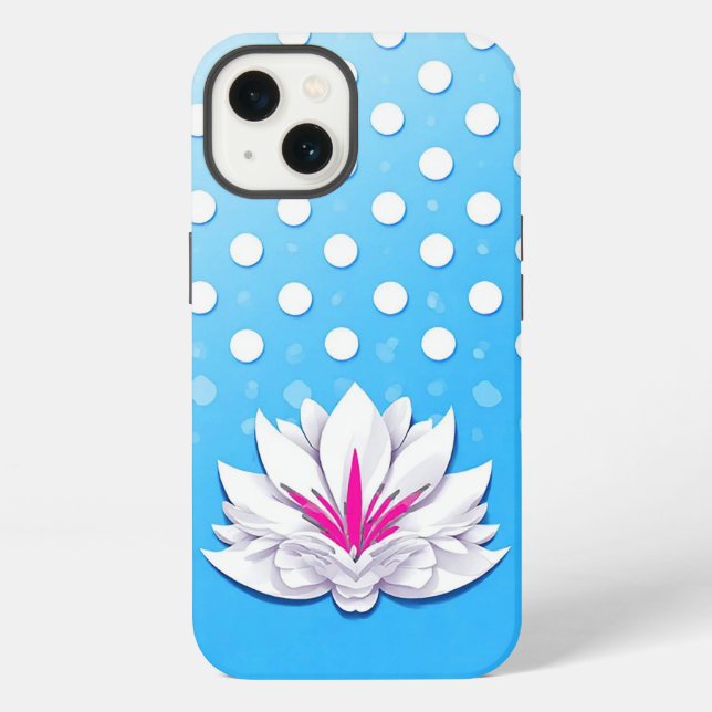 Creative Floral Composition Polka Dot Background iPhone Case (Back)
