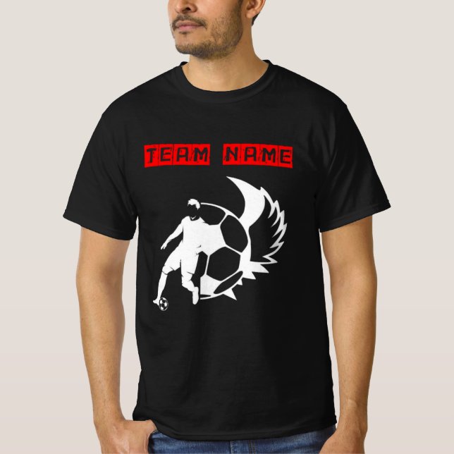 Creative Football Art Soccer Player Team T-Shirt (Front)