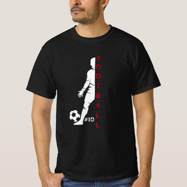 Creative Football Typography Soccer Player T-Shirt (Front)