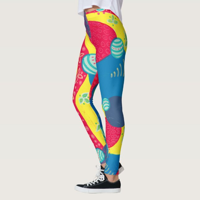Creative Forms and Shapes Original Abstract Art Leggings (Left)