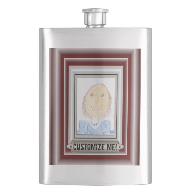 Creative Frame and Mat For Your Masterpiece Hip Flask (Front)