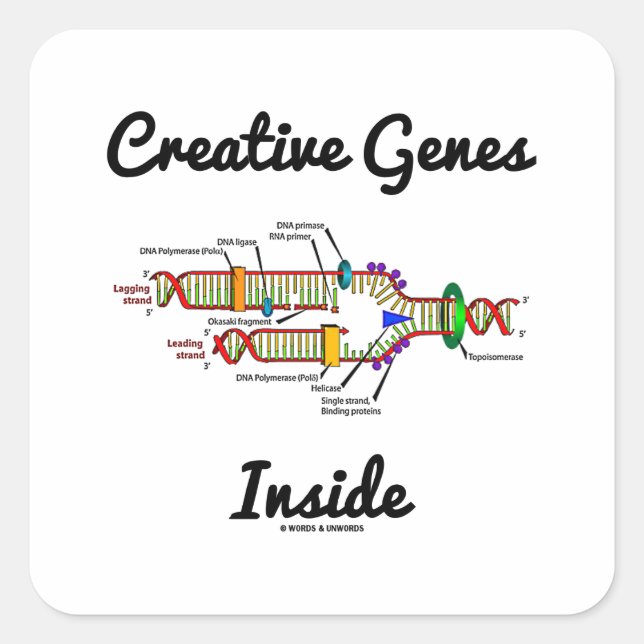 Creative Genes Inside (DNA Replication) Square Sticker (Front)