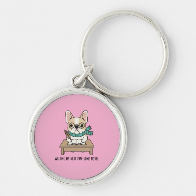 Creative Genius French Bulldog Pink Accessory Key Ring (Front)