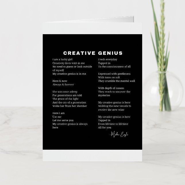 Creative Genius Inspirational Poem  Foil Greeting Card (Front)