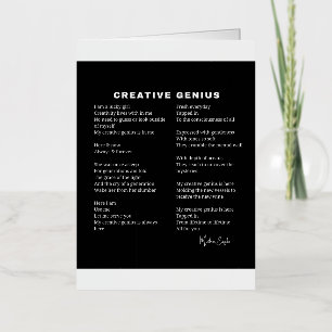 Creative Genius Inspirational Poem  Foil Greeting Card