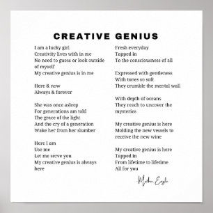 Creative Genius Inspirational Poem Wall Art Decor