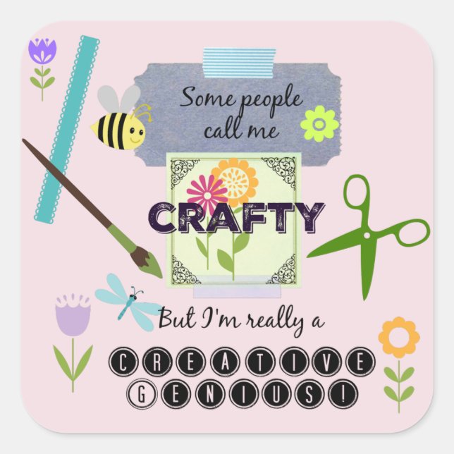 Creative Genius! Square Sticker (Front)