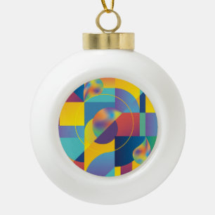 Creative Geometric: Abstract Vintage Cover. Ceramic Ball Christmas Ornament
