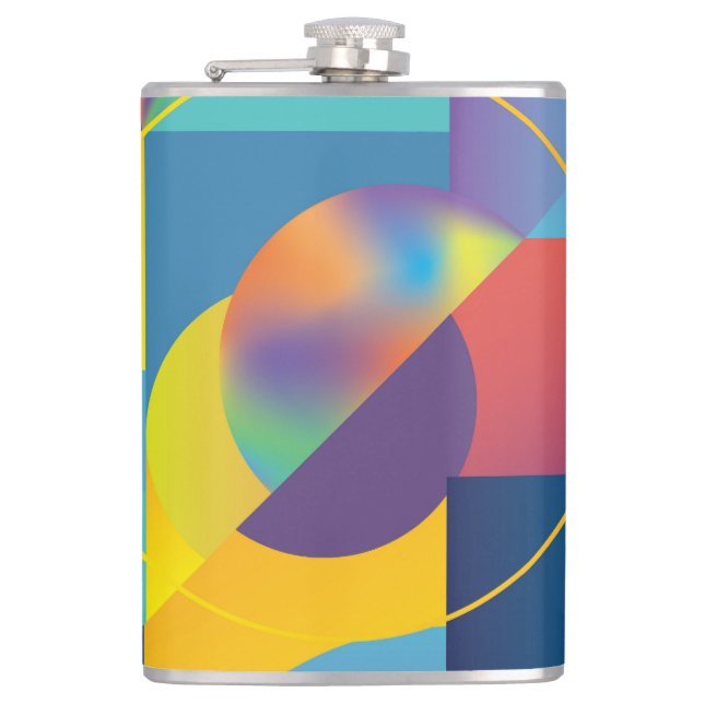 Creative Geometric: Abstract Vintage Cover. Hip Flask (Front)