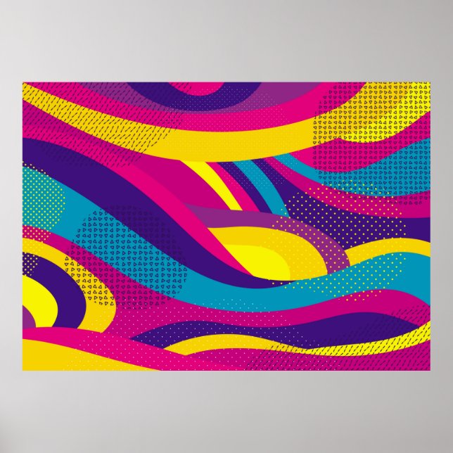 Creative geometric colorful bright background with poster (Front)