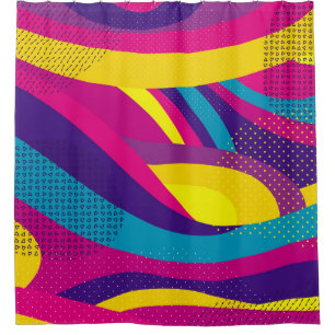 Creative geometric colorful bright background with shower curtain