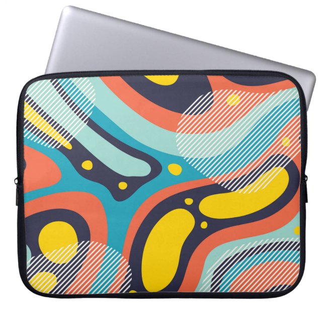Creative geometric colourful background with patte laptop sleeve (Front)