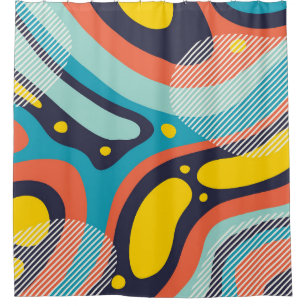 Creative geometric colourful background with patte shower curtain