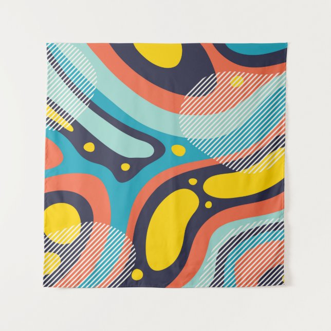 Creative geometric colourful background with patte tapestry (Front)