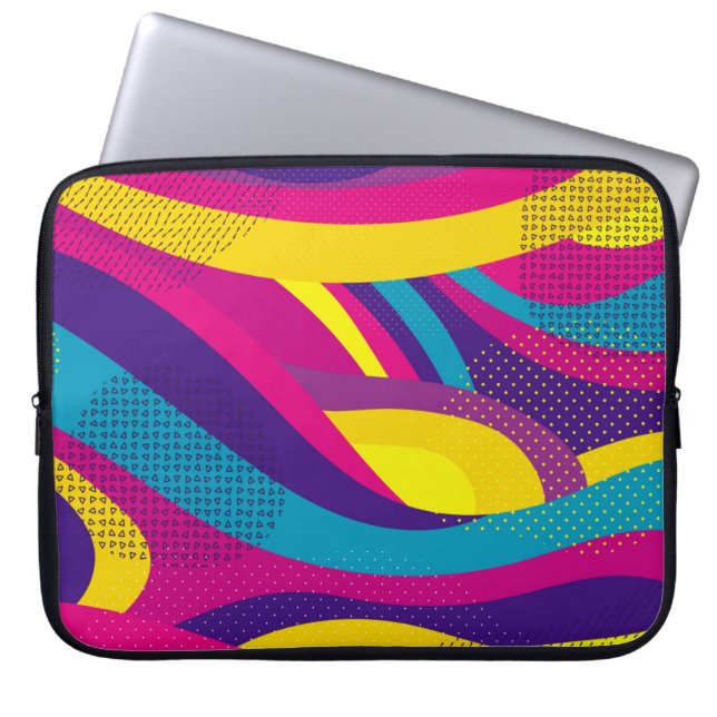 Creative geometric colourful bright background wit laptop sleeve (Front)