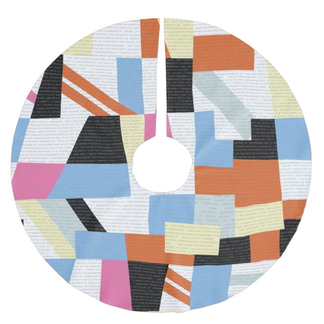 Creative Geometric: Length Pattern Design Brushed Polyester Tree Skirt (Front)