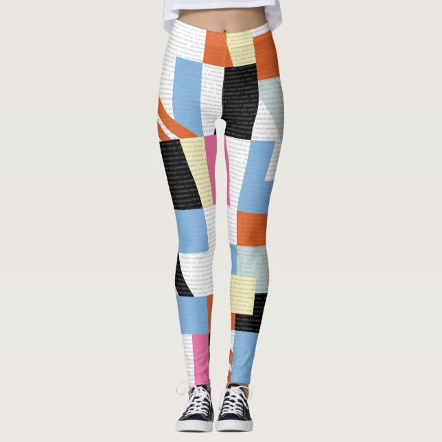 Creative Geometric: Length Pattern Design Leggings (Front)