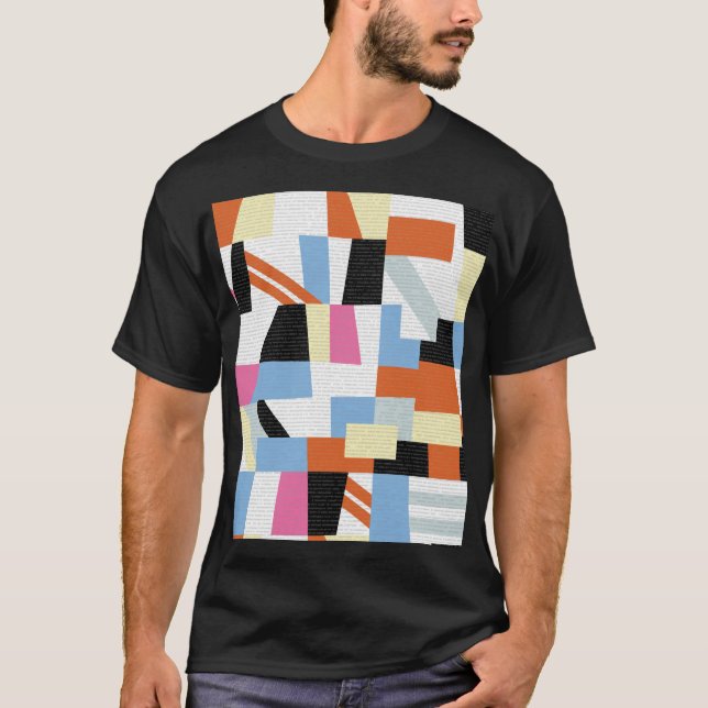 Creative Geometric: Length Pattern Design T-Shirt (Front)