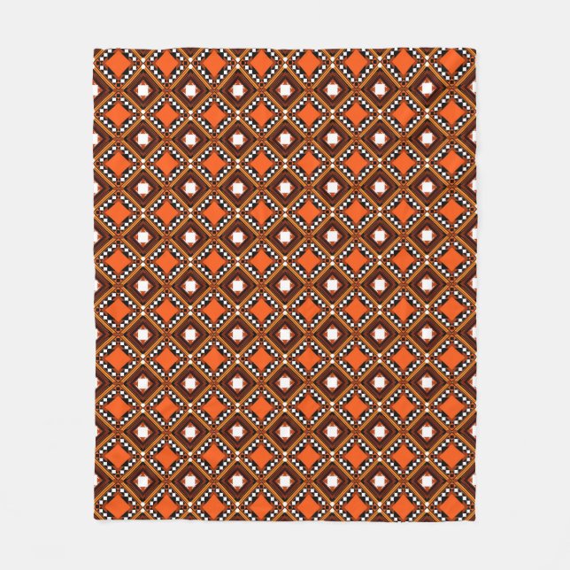 Creative Geometric, Modern Abstract Red. Fleece Blanket (Front)