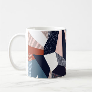 Creative geometric pattern with different shapes a coffee mug