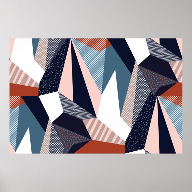 Creative geometric pattern with different shapes a poster (Front)