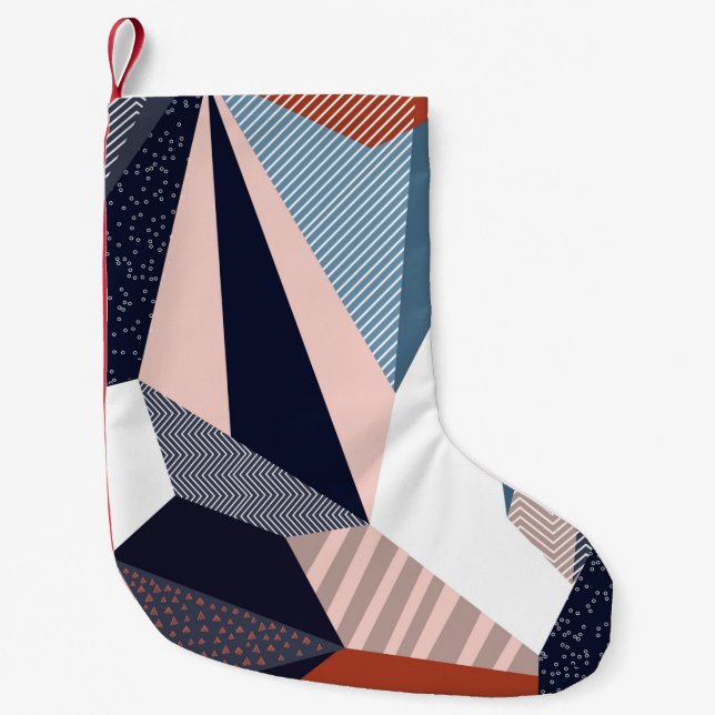 Creative geometric pattern with different shapes a small christmas stocking (Front)