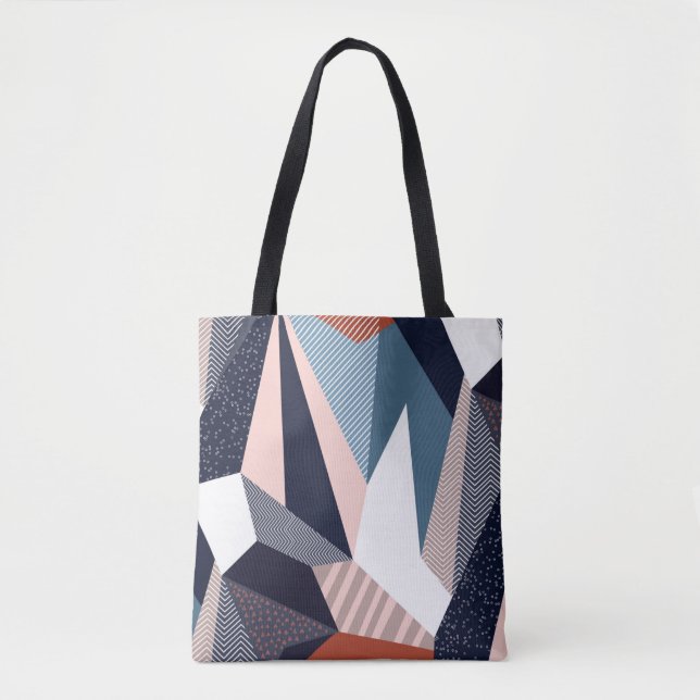 Creative geometric pattern with different shapes a tote bag (Front)