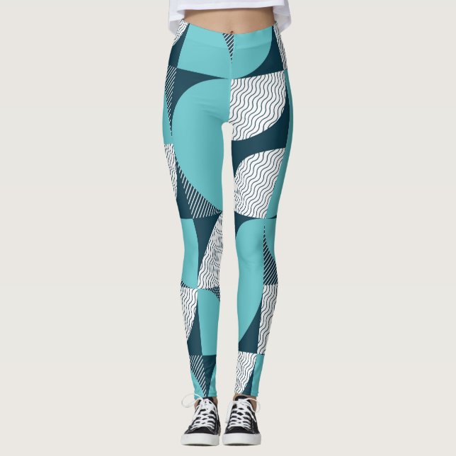 Creative geometric shape pattern leggings (Front)
