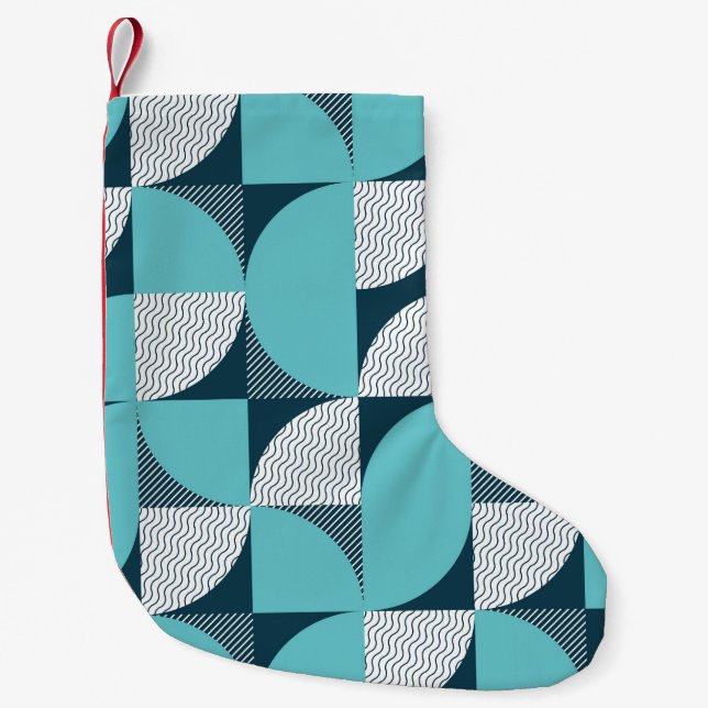 Creative geometric shape pattern small christmas stocking (Front)
