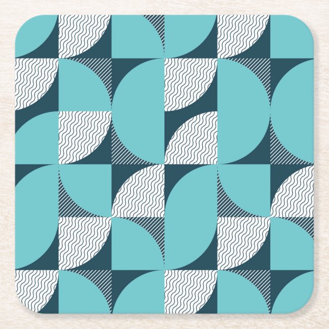 Creative geometric shape pattern square paper coaster (Front)