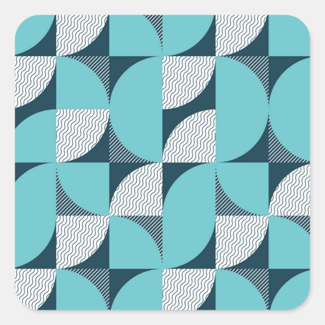 Creative geometric shape pattern square sticker (Front)