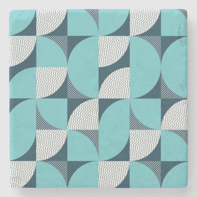 Creative geometric shape pattern stone coaster (Front)