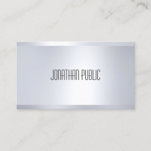 Creative Glamour Silver Look Elegant Modern Plain Business Card