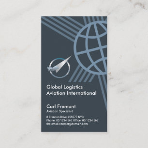 Creative Global Border Frame Flight Aviation Business Card