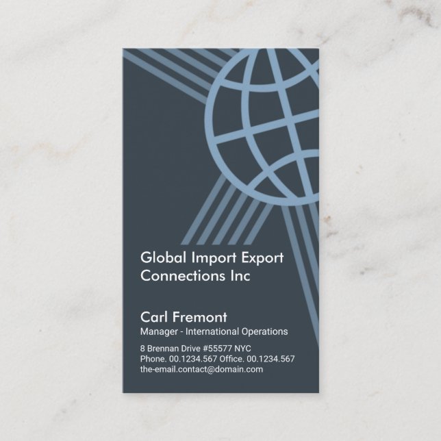 Creative Global Border Frame Import Export Business Card (Front)