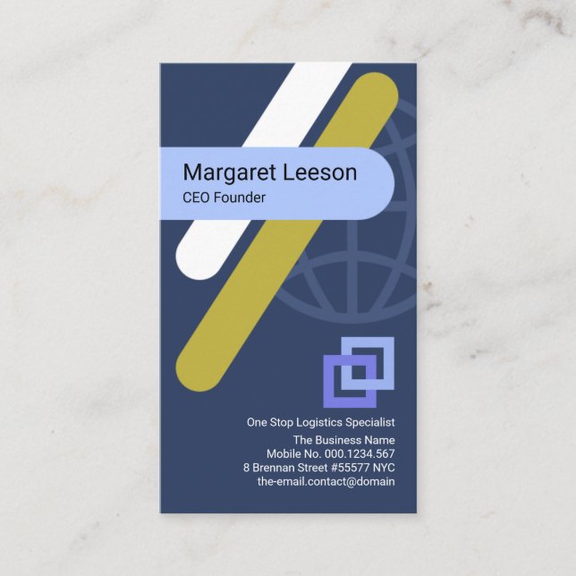 Creative Global Crisscross Links CEO Founder Business Card (Front)