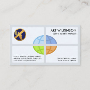 Creative Global Logistics Quadrant Import Export Business Card