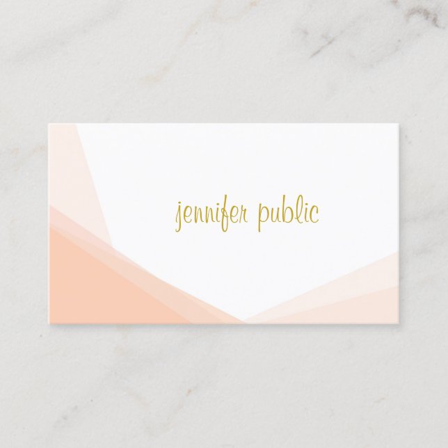 Creative Gold Hand Script Name Professional Modern Business Card (Front)
