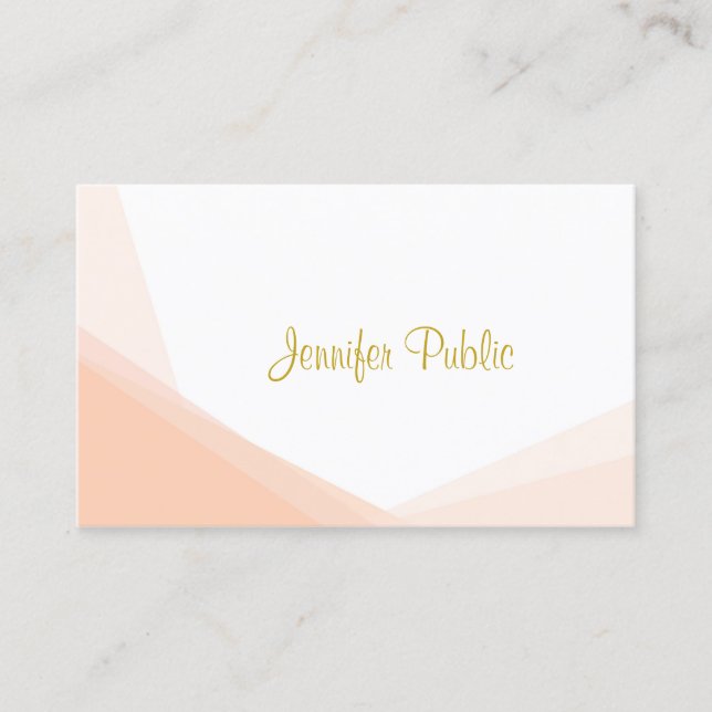 Creative Gold Hand Script Name Professional Modern Business Card (Front)