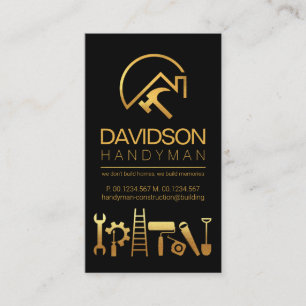 Creative Gold Handyman Tools Business Card