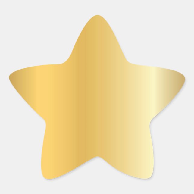 Creative Gold Look Blank Modern Template Elegant Star Sticker (Front)
