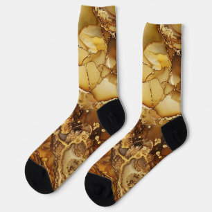 Creative Gold Marble Design Socks