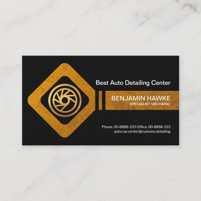 Creative Gold Mechanic Nut Wrench Business Card (Front)
