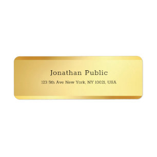 Creative Gold Modern Elegant Simple Template Chic Return Address Label