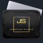 Creative Gold Monogram Black Template Laptop Laptop Sleeve<br><div class="desc">Creative Gold Monogram Black Template Laptop Sleeve.</div>